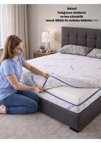 Resim Kılıf Nano 150x200 Yatak Kılıfı Koruyucusu Yatak Örtüsü Fermuarlı Kılıf Kapitone 