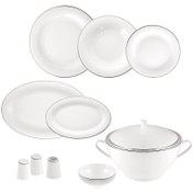 Resim Jumbo Bright Platin 60 Parça 12 Kişilik Yemek Takımı 