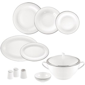 Resim Jumbo Bright Platin 60 Parça 12 Kişilik Yemek Takımı 
