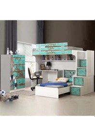 Resim Setaymobilya Ranza, Summer Ranza Karyola Çalışma Masası Dolap+ 2 Comfort Yatak 