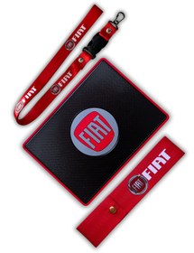 Resim TUSBA MARKET Fiat Logolu Anahtarlıklı Oto Ayna Askısı | Torpido Üstü Kaydırmaz Ped | Fiat Tampon Çeki Ipi 