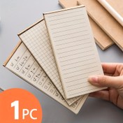 Resim 1 adet Japon Stili Minimalist Vintage Sığır Derisi Renkli Taşınabilir Defter, 50 Yaprak/Blok, Dikdörtgen Şekil, Yapışkan Olmayan Öğrenci Planlayıcısı Yapışkan Notlar 