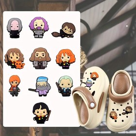 Resim WB Harry Potter 10 adet Tekrarlanmayan Silikon Karikatür Ayakkabı Şansları - Kendin Yap Delik Ayakkabı Çiçekleri, Renkli Seri Çıkarılabilir Dekoratif Tokalar, Çantı Anahtarlık DIY El Sanatları için Uygun 