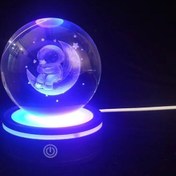 Resim USB'li Astronot Tasarımlı Dönen Cam Küre 