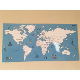 Resim Mapofx Gez-Boya Harita - Boyanabilir Dünya Haritası (Mavi - Sert Zeminli) 