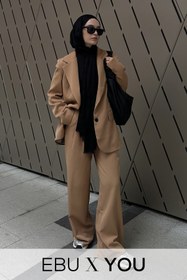 Resim EBU Prive Kadın Yarı Oversize Blazer Ceket Camel 