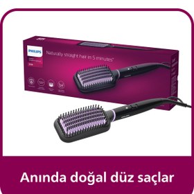 Resim Philips Düzleştirici Tarak, Anında Doğal Düz, Pürüzsüz Kabarmayan Saçlar, BHH880/00 