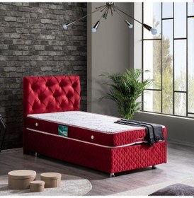 Resim Setaymobilya Baza, Vita Bordo Tek Kişilik Baza + Başlık + Comfort Yatak 