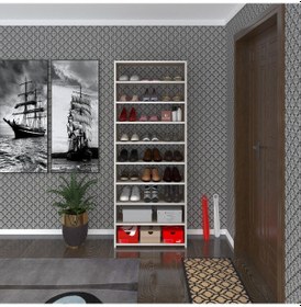 Resim Kenzlife Ayakkabılık Goya Crd 180 70 30 Arkalıksız Ayakkabı Ofis Dolabı İki Bölme 