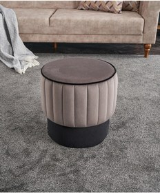 Resim Favora Rose Puf - Gri Gri 