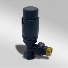 Resim Toprak Havlupan 1/2 Köşe Pex Antrasit Termostatik Radyatör Vanası 