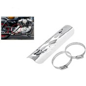 Resim Hightower Krom Evrensel Motosiklet Alev Egzoz Isı Koruması Honda Suzuki Kawasaki Yamaha 