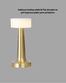 Resim Modern Usb'li Kablosuz Masa Lambası - Minimalist Tasarım, 3 Farklı Parlaklık Çok Renkli 