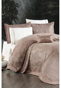 Resim Asu 7 Parça İpek Kadife Şönil Pike Takımı Vizon Vizon 