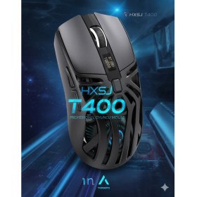 Resim HXSJ T400 Kablosuz 3 Modlu Dijital Göstergeli 650 Mah Batarya - Makrolu Oyuncu Mouse 