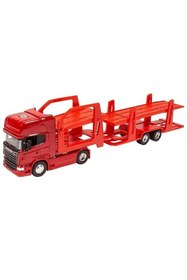 Resim Oyuncak Bayim Welly Scania V8 r730 1:64 Ölçek Metal Kafalı İki Katlı Araç Taşıyıcı Tır 