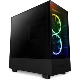 Resim Nzxt H5 Elite CC-H51EB-01 2x140 MM RGB + 1x120 MM Fan Temperli Cam USB Type-C eATX Mid-Tower Gaming Bilgisayar Kasası Nzxt