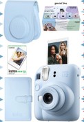 Resim Fujifilm Instax mini 12 Mavi Fotoğraf Makinesi-10'lu Film-Laporta Albüm ve Deri Kılıf Seti 