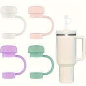 Resim 40/300Z Stanley Kupaları için 4 Parça Sızdırmaz Silikondan Conta Seti - Pipetli Kapak, Dökülme Tıpası ve Yuvarlak Tıpa Dahil, Gıda Güvenli Malzeme, Sevgililer Günü, St. Patrick Günü, Ramazan, Anneler Günü ve Babalar Günü Hediyeleri için İdeal 