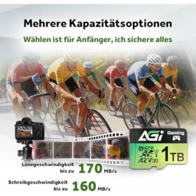 Resim Agi Agı TF138 Mikro Sd Kart Adaptörlü 1 Tb Hafıza Kartı, Microsdxc, Uhs-I, A2, U3, V30, Drone/dashcam/kamera/telefon/anahtar/pc/tablet Için 170 Mb/s'ye Kadar Okuma Hızı 
