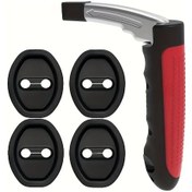 Resim Dashanshop Kırmızı Portatif Araç Destek Kolu 4lü Silikon Kapı Koruyucu Yaşlılar İçin Cam Kırıcı 