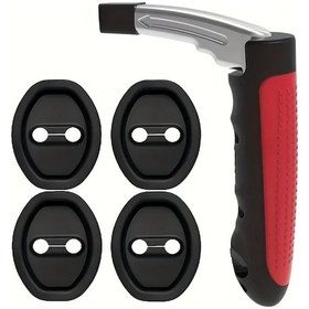 Resim Dashanshop Kırmızı Portatif Araç Destek Kolu 4lü Silikon Kapı Koruyucu Yaşlılar İçin Cam Kırıcı 