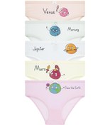 Resim Biyokids Kız Çocuk Gezegenler Baskılı 5li Paket Külot Slip Çok Renkli 