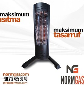 Resim NormGas NMG001 -1-1500 NMG DİKEY AYAKLI ELEKTRİKLİ ISITICI KUMANDALI SİYAH MTN ES 1500W 