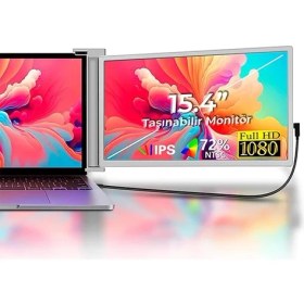 Resim Npm3 15.6-17.3" Fhd 1080P IPS Type-C Taşınabilir Dizüstü Tek Monitör Çoklayıcı Notebook Monitör 