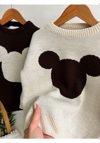 Resim Lolliboomkids Unisex Çocuk Mickey Triko Kazak Bol Kesim Kot Pantolon Alt Üst Takım 2 Parça 