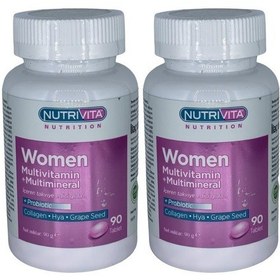 Resim Nutrivita Nutrition Women Multivitamin Multimineral 2x90 Tablet Probiotic Hidrolize Collagen 