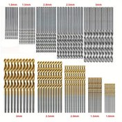 Resim 100 adet Titanyum Kaplamalı Yüksek Hız Çelik Matkap Uçları - Metal, Ahşap, Takı Yapımı, Oyma & DIY El Sanatları için 135° Bölünmüş Nokta, 1/25" ile 1/8" Boyutlar - Dayanıklı Korozyon Dirençli Taşınabilir Saklama Kutusuyla, Marangozluk Araçları, Hassas Kesim Aletleri, Uzun Ömürlü Performanslı Uçlar, Profesyonel Zanaatkarlar İçin 
