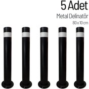 Resim İleri Trafik 5'li Metal Delinatör Seti, Metal Duba 80 x 10 cm 