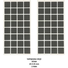 Resim Zemin Koruyucu, 25x25 mm Keçe, Siyah (2 Adet) 
