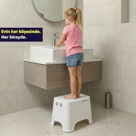 Resim Kaydırmaz Banyo Taburesi, 120 KG Taşıma Kapasiteli Kaymaz Banyo Taburesi, Çocuk Taburesi, 1. Sınıf Sert Plastik, (E-B-Y 30x42x34 cm) 