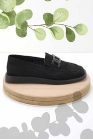 Resim Bambi Siyah Süet Kadın Loafer Ayakkabı K01225604002 