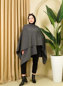 Resim 02Lady Fashion kadın düz renk şal panço 