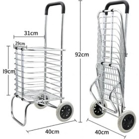 Resim Katlanabilir Taşınabilir Alışveriş ve Taşıma Arabası 