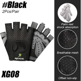 Resim Liangduo Shop XG08-SIYAH Tarzı Xl Boyutu Hava Spor Salonu Egzersiz Eldiveni Erkek Kadın Nefes Bisiklet Eldiveni Fitness Eğitimi Halter Asılı Çekme Ups Tırmanma (Yurt Dışından) 