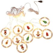 Resim Noel Ev Dekorasyonu Led Işıkları Çocuk Odası Perdesi Tatil Beyaz 3,5 M 