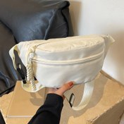 Resim Kadınlar için çeşitli ceplere sahip düz renkli Fanny Paketi, günlük spor kullanımları için ideal omuz askısı ve göğüs çantası 
