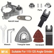 Resim 1 Set Çok Fonksiyonlu Açı Taşlama Makinesi Dönüştürücü Titreşimli Araç Adaptörü, Titreşimli Araç Adaptörü Kiti, 5/8"M14/M10 Çok Fonksiyonlu Titreşimli Testere Bıçakları Seti Tüm Açı Taşlama Makineleri İçin, DIY Projeleri ve Profesyonel Kullanım İçin İdeal 