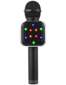 Resim Rogfer Ws-1818 Led Işık Yanıp Sönen Mikrofon Bağımsız Ses Bluetooth Kablosuz Mikrofon Siyah 