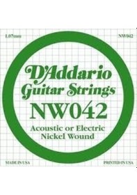 Resim Daddario Nw042 Elektro Ve Akustik Tek Tel Nickel Wound, .042 