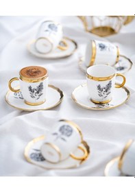 Resim Acar Melody 6 Kişilik Porselen Kahve Fincanı Takımı Beyaz 