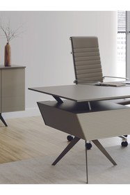 Resim Nehir Ofis Mobilyaları Space Etajerli Makam Yönetici Ofis Masa Takımı 