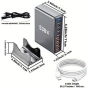 Resim Sunshine011 530w Gan Şarj İstasyonu Pd31 Uyumlu Macbook Pro M4 Max 140w Şarj Veri Kablosu Ile 