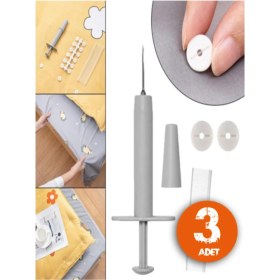 Resim Yorgan Kılıfı Sabitleme Seti, 3'lü, Beyaz, Pratik ve Konforlu Kullanım 