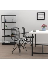 Resim Knsz kafes tel sandalyesi 1 li mazlum syhaldo kolçaklı ofis cafe bahçe mutfak 