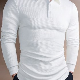 Resim Yaz için Erkek Düz Renkli Jakarlı Kısa Kollu Yaka T-shirt, Hediye Olarak Kullanışlı Dar Üstler 